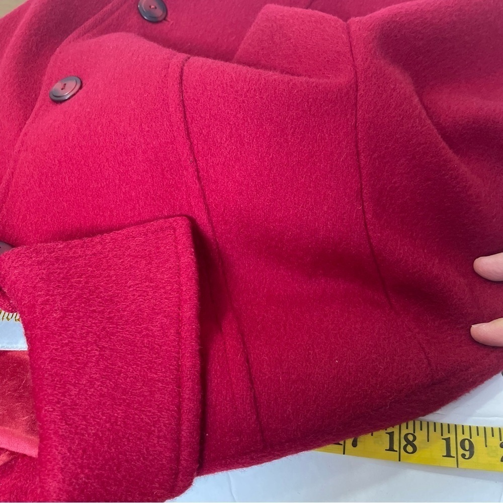 Vintage Chic London Fog Size 8-M Red 100% Wool Coat Classic Retro Glam Elegant - Picture 6 of 16